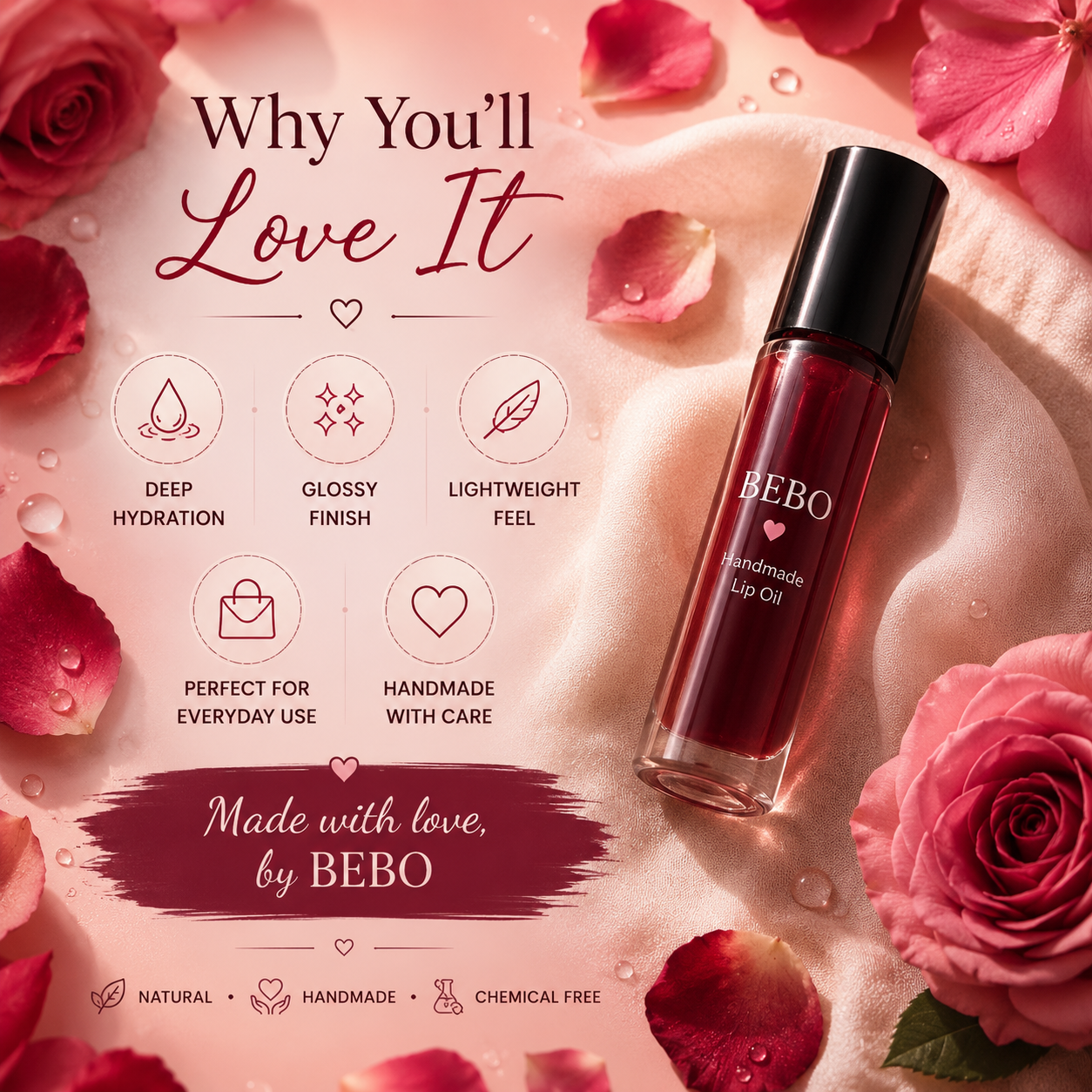 BEBO Home Made Natural Lip Oil (Pack of 5)
